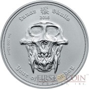 Republic of Palau YEAR OF THE MONKEY Series LUNAR SKULLS 2016 Silver Coin $5 BU 1 oz
